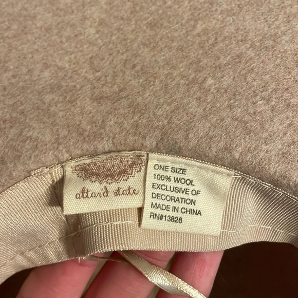 Altar’d state women’s hat wool brim accessory adjustable neutral tan cream fall - Picture 4 of 5